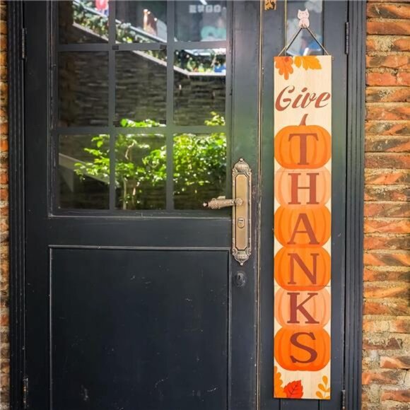 45.2"H Pumpkin Welcome Signs Thanksgiving Outdoor Decor for Fall Harvest Autumn - Picture 5 of 7